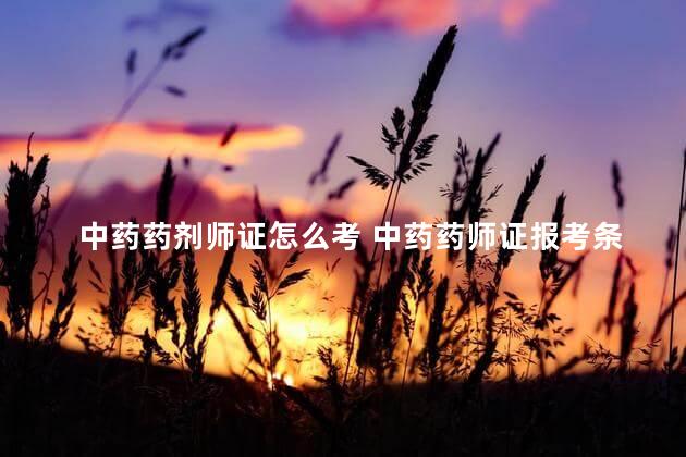 中药药剂师证怎么考 中药药师证报考条件和年限